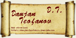 Damjan Teofanov vizit kartica